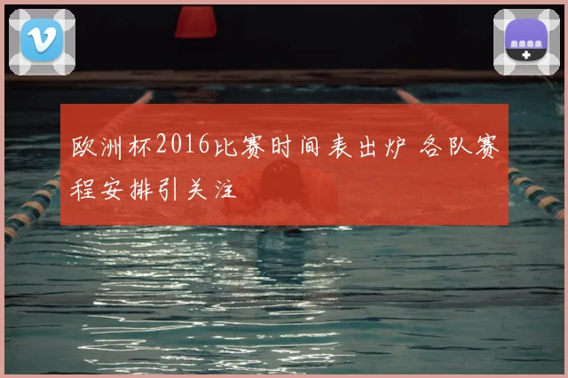 欧洲杯2016比赛时间表出炉 各队赛程安排引关注